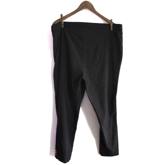 Preowned Zoe + Phoebe Plus Size Black Dress Pants with Embellished Ankles 2X - Picture 4 of 6